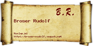 Broser Rudolf névjegykártya